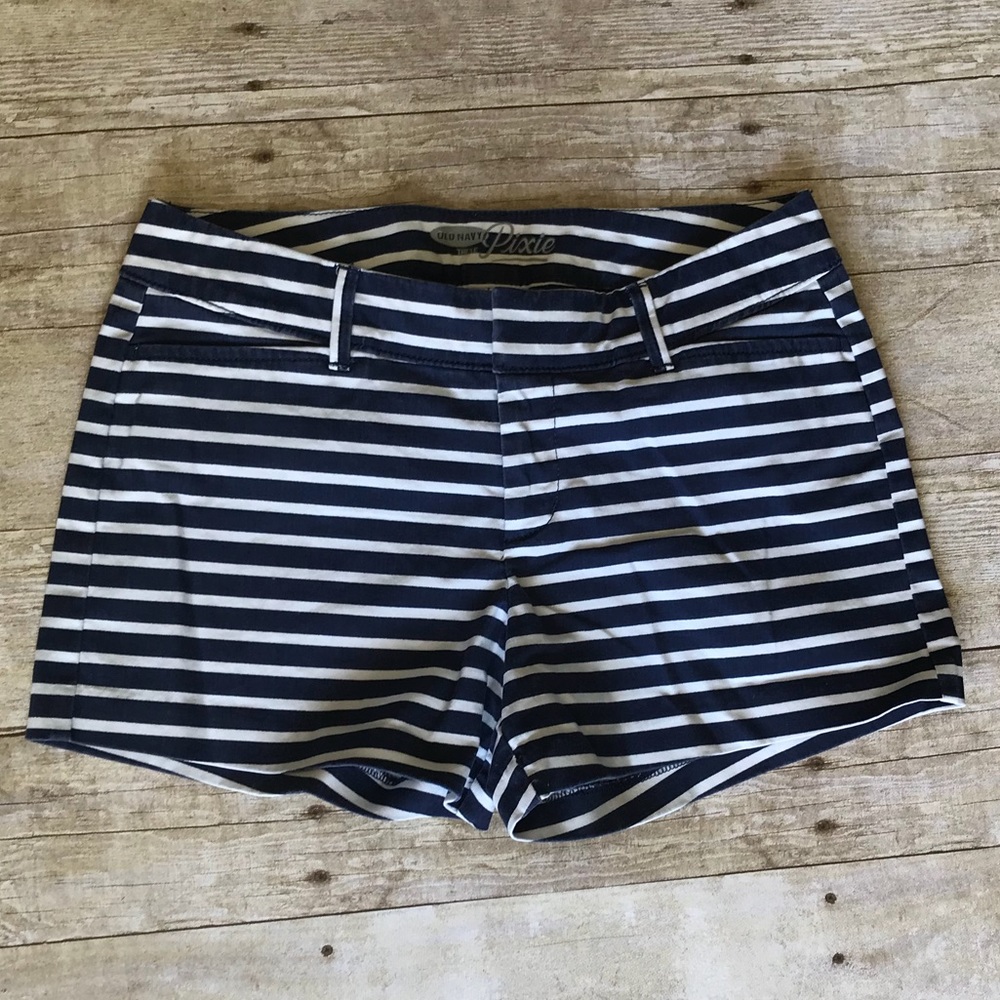 Old navy navy and white striped pixie shorts
